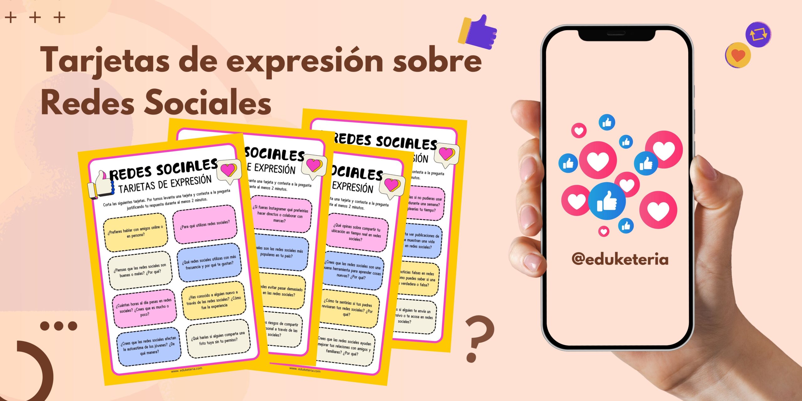 Redes Sociales. Tarjetas de preguntas y actividades.