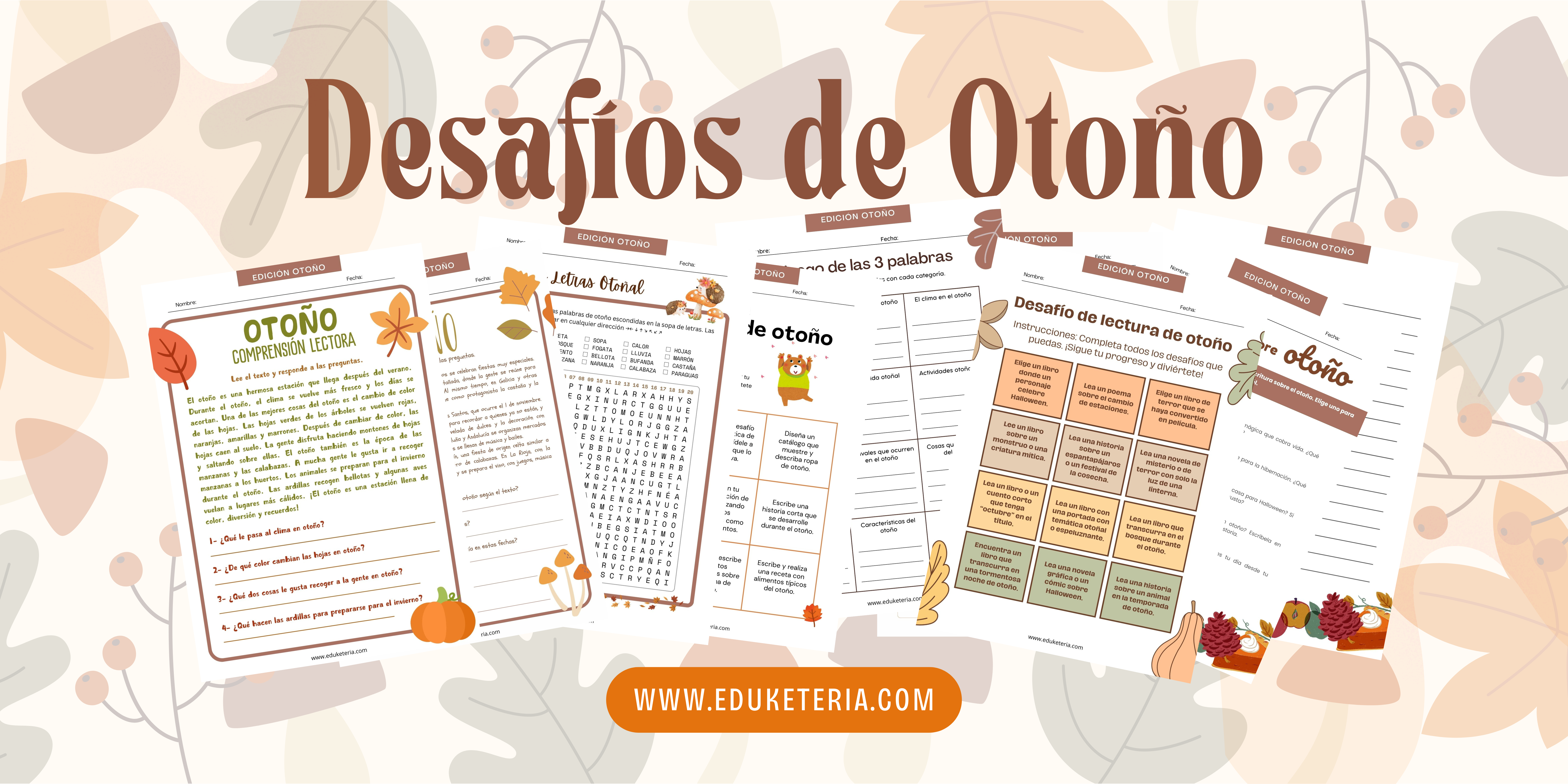 Desafíos de Lectura y Escritura sobre Otoño