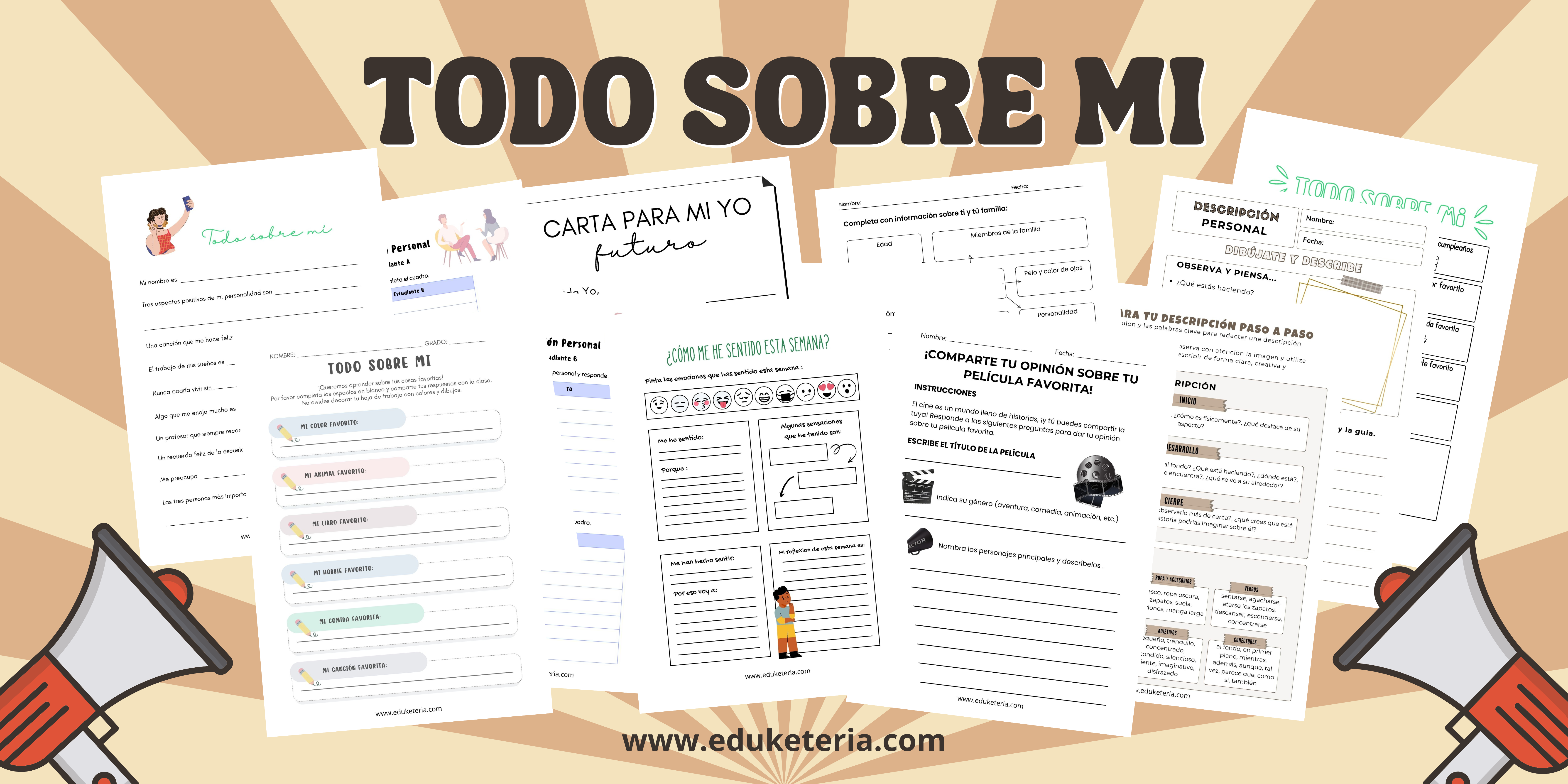 “Todo sobre mí”: Pack de fichas descargables