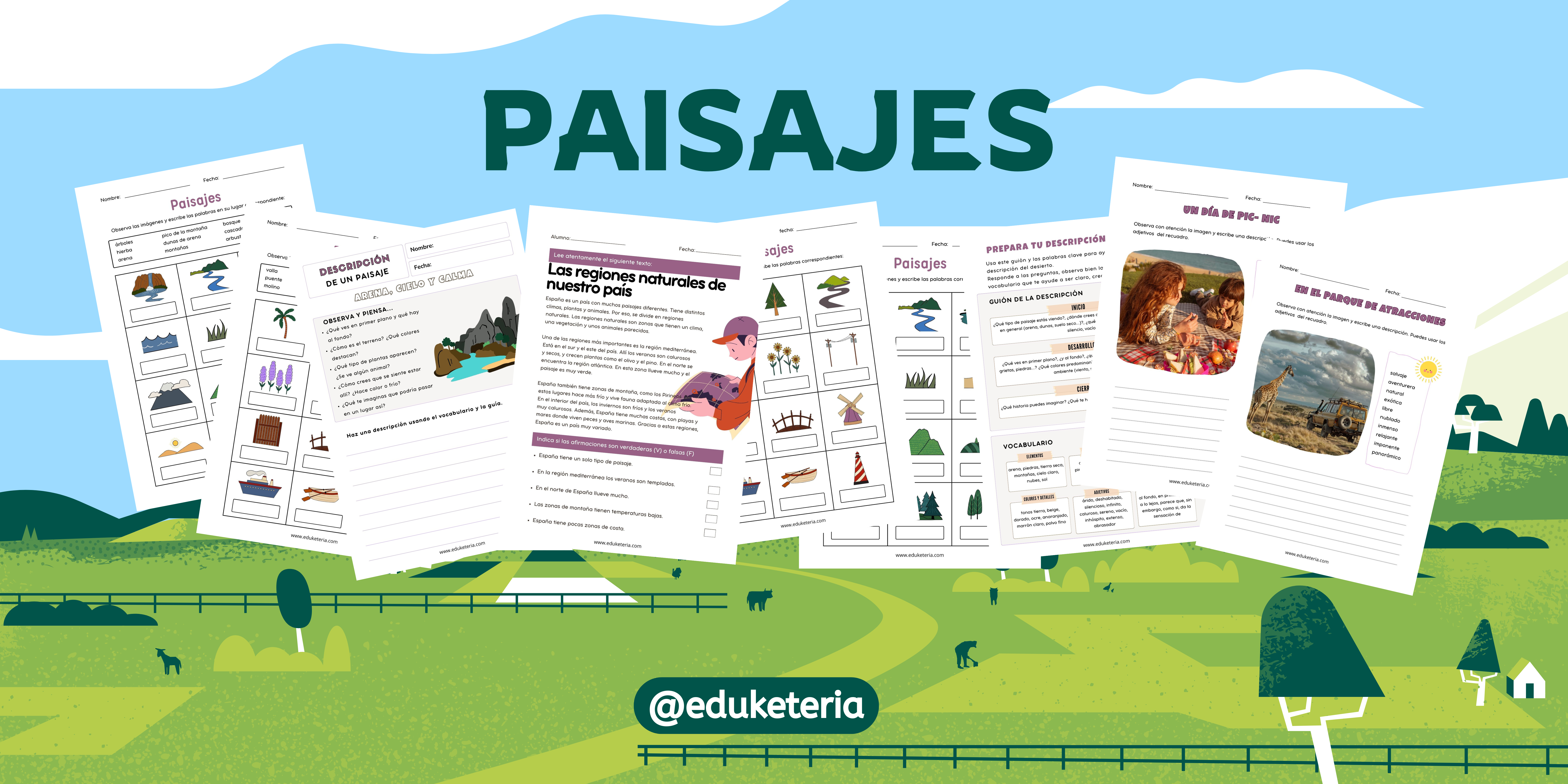 Paisajes en clase de ELE: vocabulario y descripciones listas para usar (A2–B1)