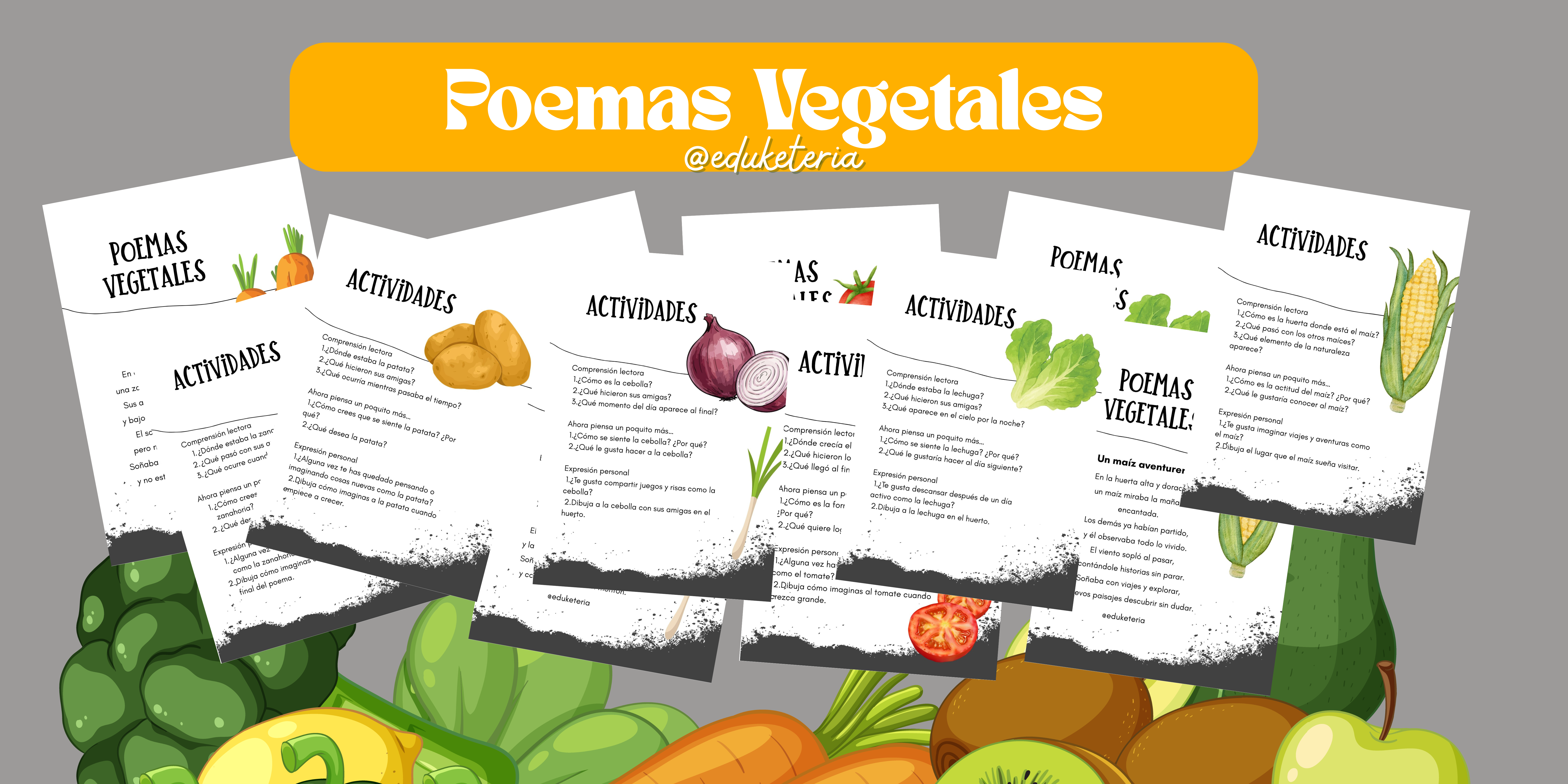 Poemas vegetales: fichas de poesía y comprensión lectora