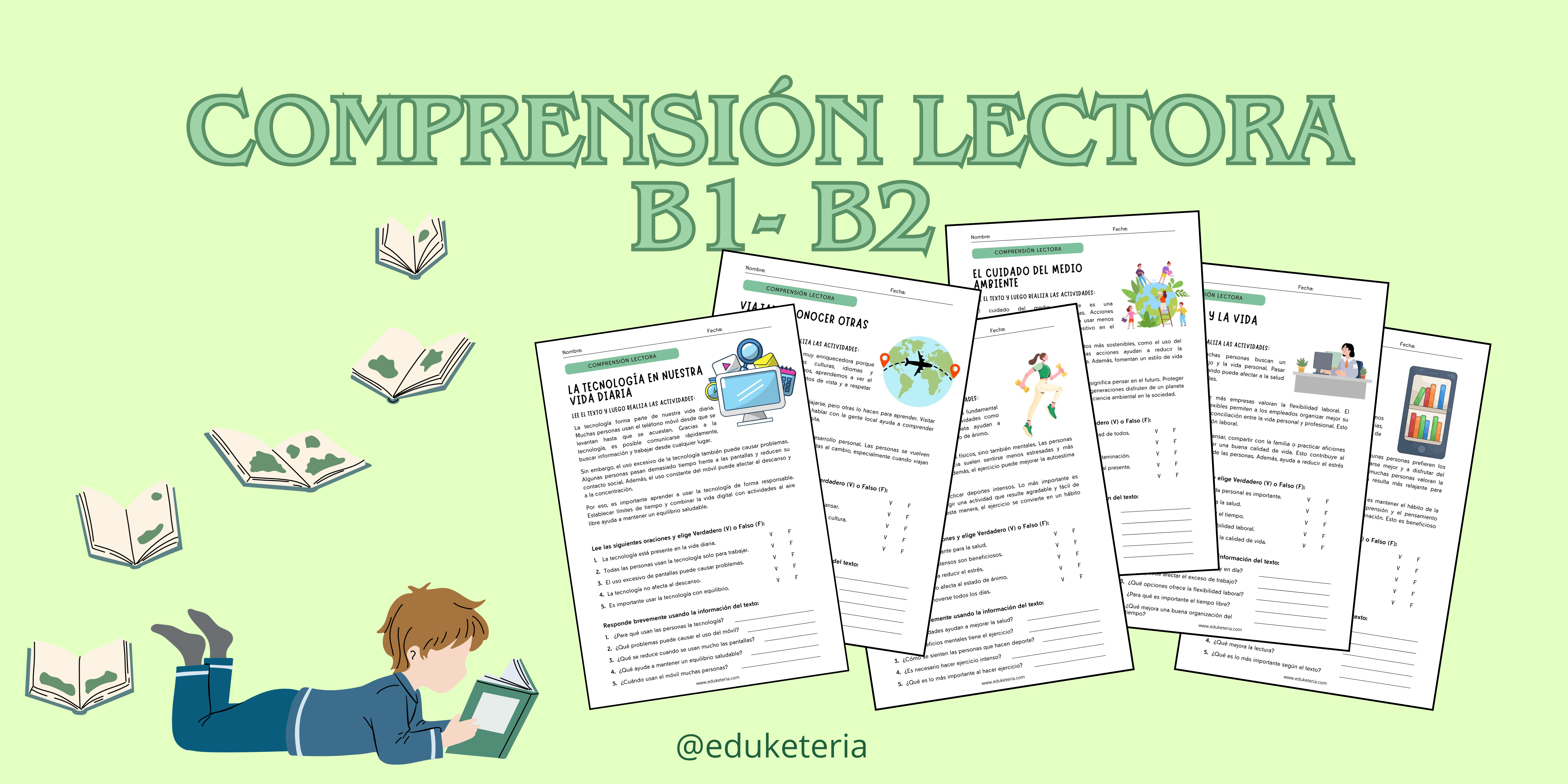 Fichas de Comprensión Lectora B1-B2 listas para usar en clase