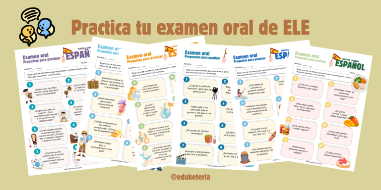 Tarjetas de expresión oral ELE para pruebas oficiales