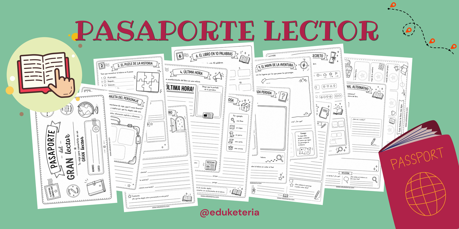 Pasaporte lector descargable: 12 retos para convertir la lectura en una aventura