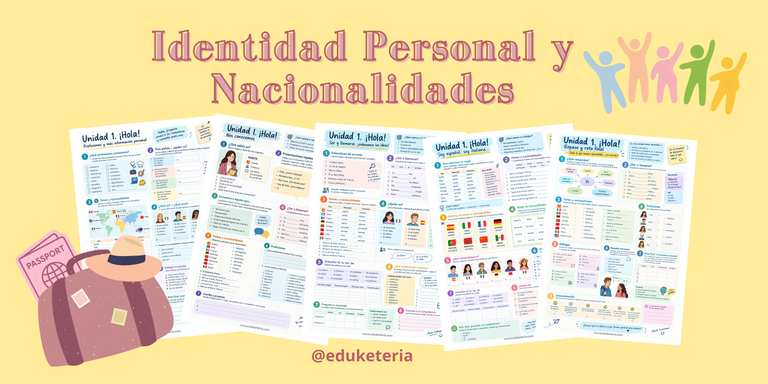 Fichas ELE A1 para presentarse: identidad personal y nacionalidades