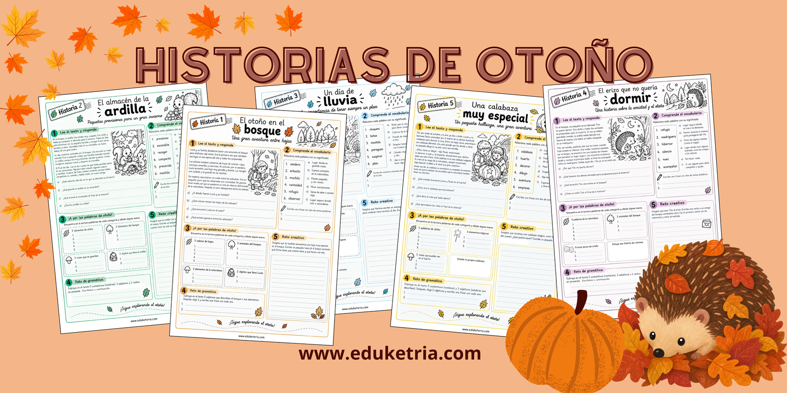 🍂 Historias de otoño: comprensión lectora y actividades