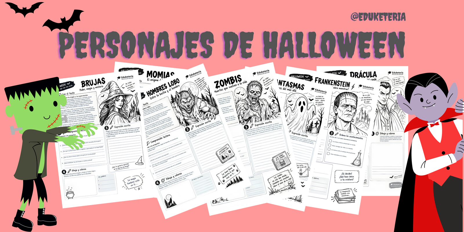 Los 7 personajes más populares de Halloween: fichas para Primaria y ELE